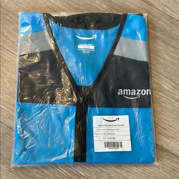 Amazon Flex / DSP Delivery Driver reflective Blue Zip-Up safety Vest 2 XL / 3 XL - Picture 1 of 7